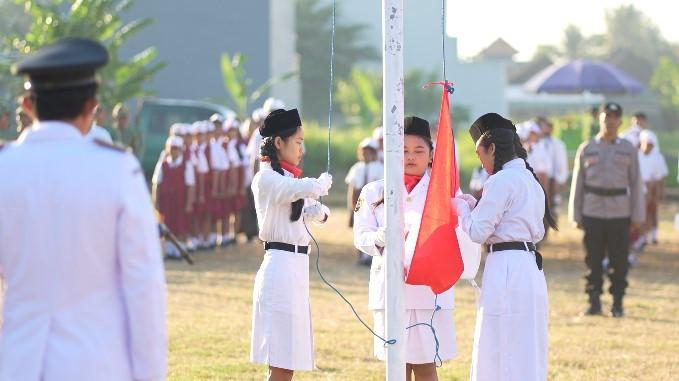Upacara Bendera Peringatan HUT Ke-79 Proklamasi Kemerdekaan Indonesia Tahun 2024 di Desa Gubug